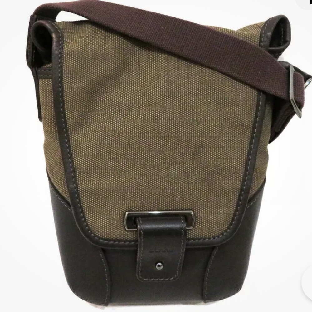 Dinhill Denim Leather Motorities Messenger Bag Moss Green - Picture 1 of 12